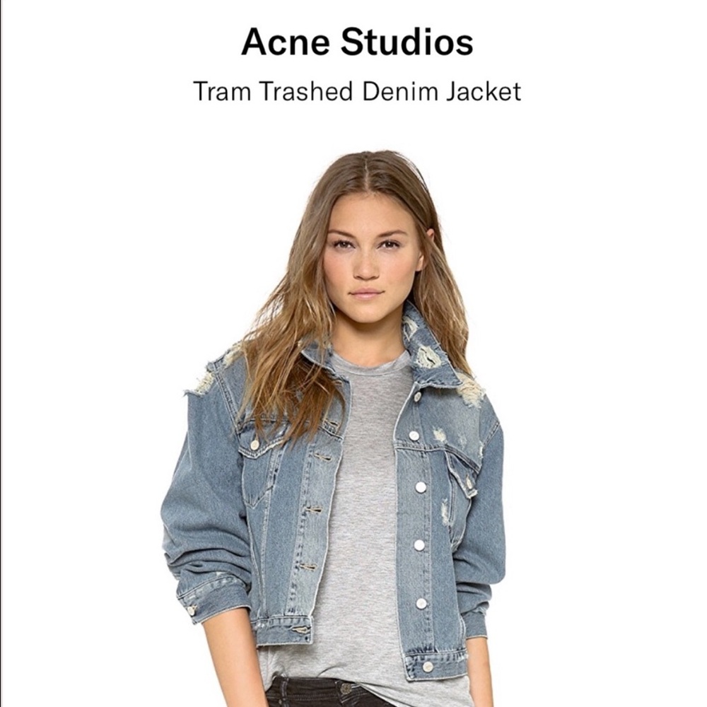 Acne Studios Tram Trashed Denim Jacket